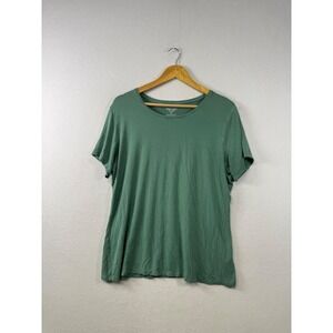 Nine West Essential T-Shirt Women XL Green Short Sleeve Rayon Spandex Stretch